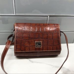Dooney & Bourke Brown Croc-Embossed Crossbody Bag